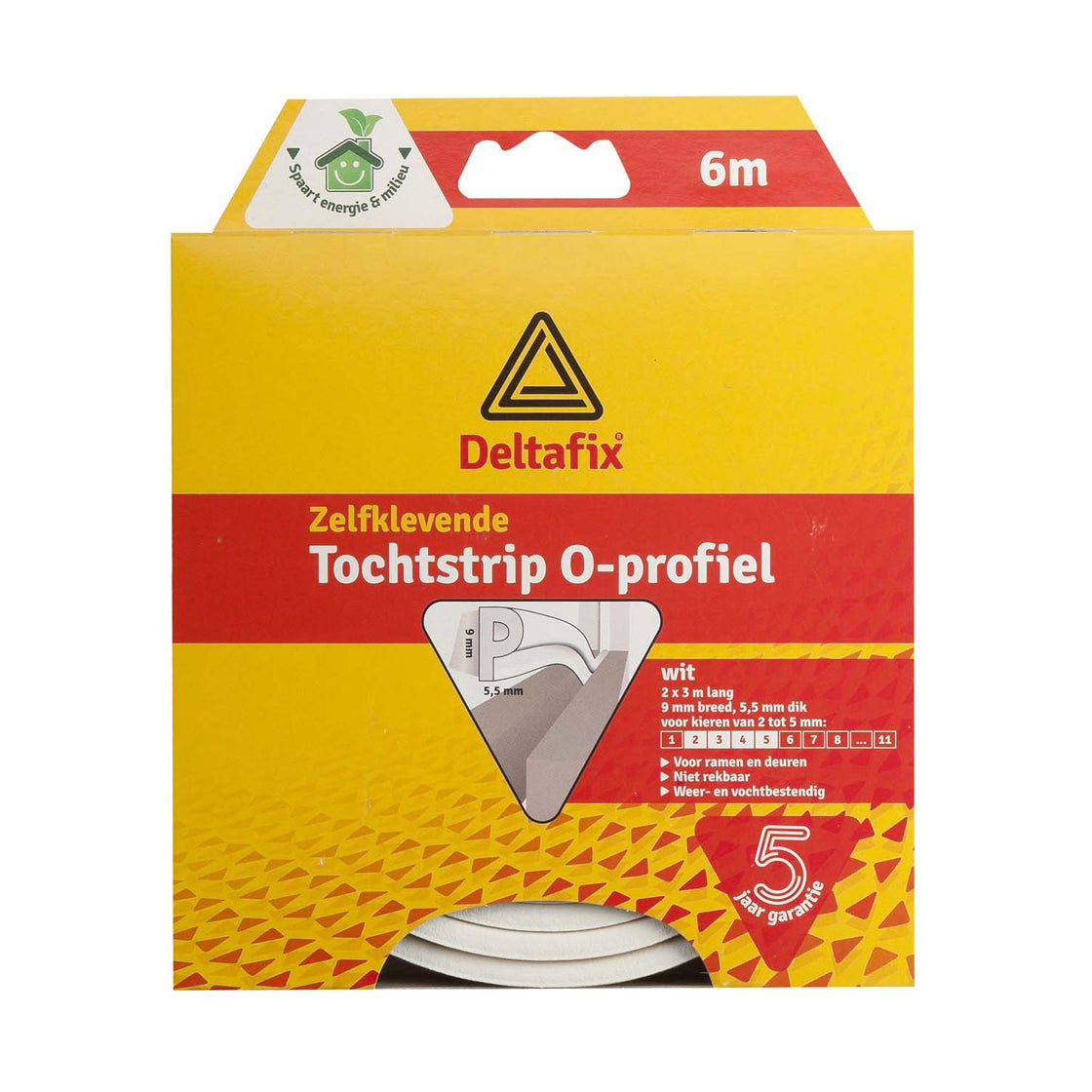 Deltafix - Tochtband - P-profiel - 6m x 9mm - 5,5mm
