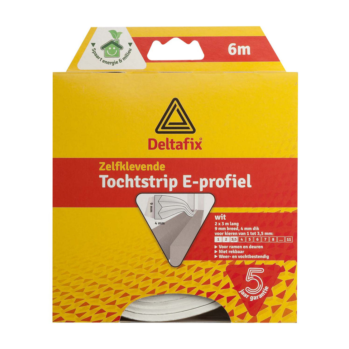 Deltafix - Tochtband E-profiel 6m X 9mm - 4mm