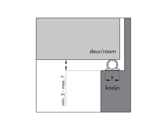 Ellen - Tochtband Universeel - Wit - 9x7mm - 6m