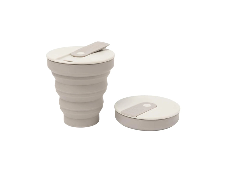 Beewise - Opvouwbare Siliconen Reisbeker - Lichtgrijs - 235ml
