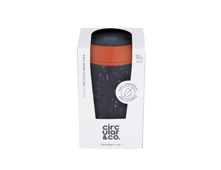 Circular&Co. - Koffiebeker - Circular Cup - Zwart/Oranje - 340 ml