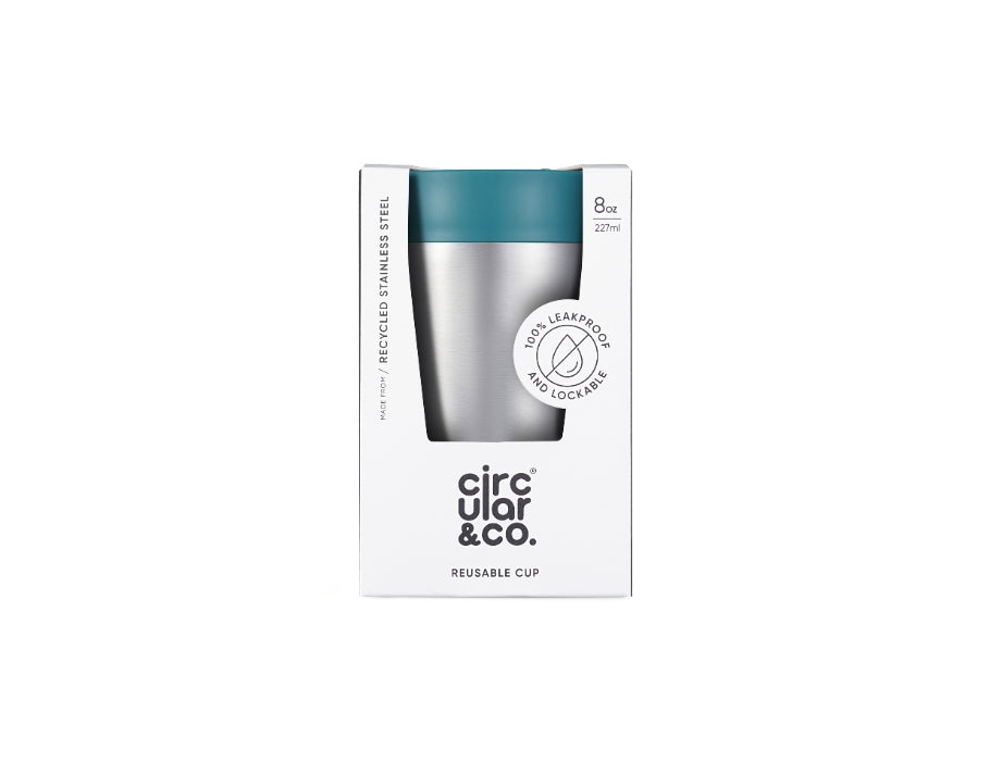 Circular&Co. - Koffiebeker - RVS - Grijs/Groen - 227 ml