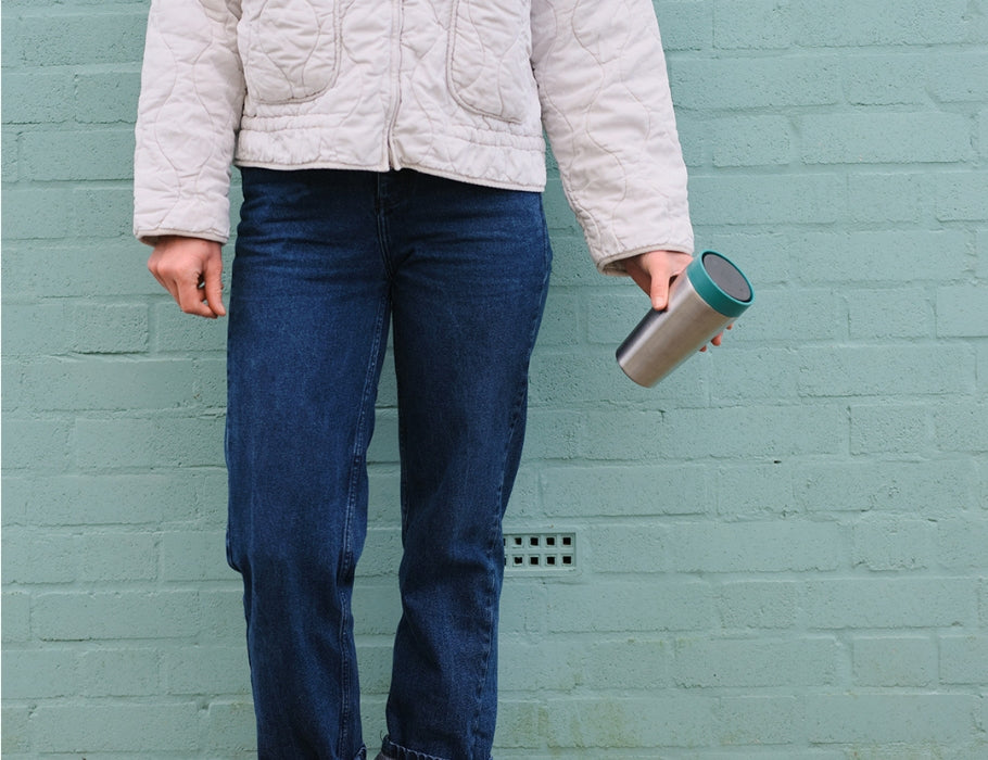 Circular&Co. - Koffiebeker - RVS - Grijs/Groen - 340 ml