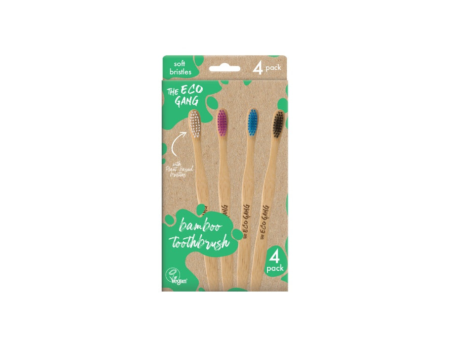 The Eco Gang - Bamboe Tandenborstel - Soft - 4 Stuks