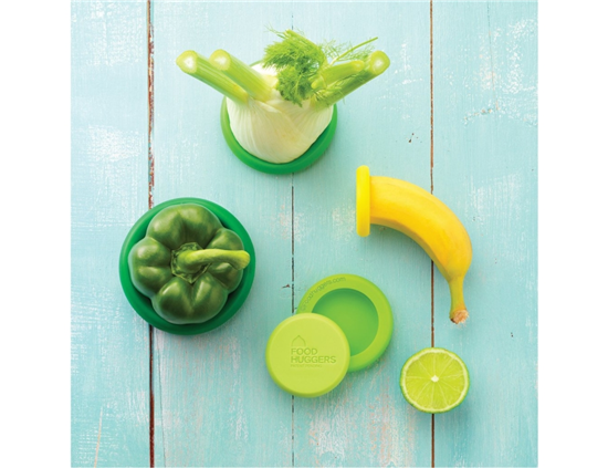 Food Huggers - Herbruikbare siliconen deksels - Groene Kleuren - 5 stuks