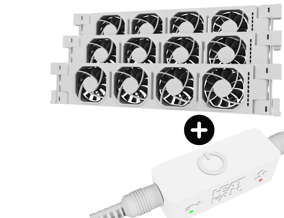 Heat Fan - Heatfan 4 - Radiatorventilator - TRIO - Wit + Touch Sensor