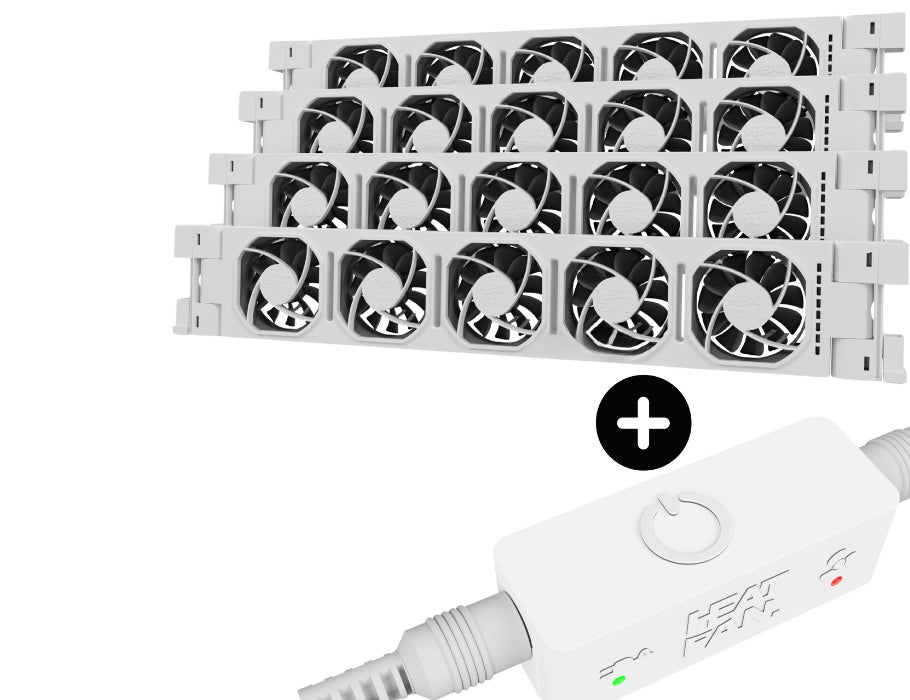 Heat Fan - Heatfan 5 - Radiatorventilator - Quattro - Wit + Touch Sensor