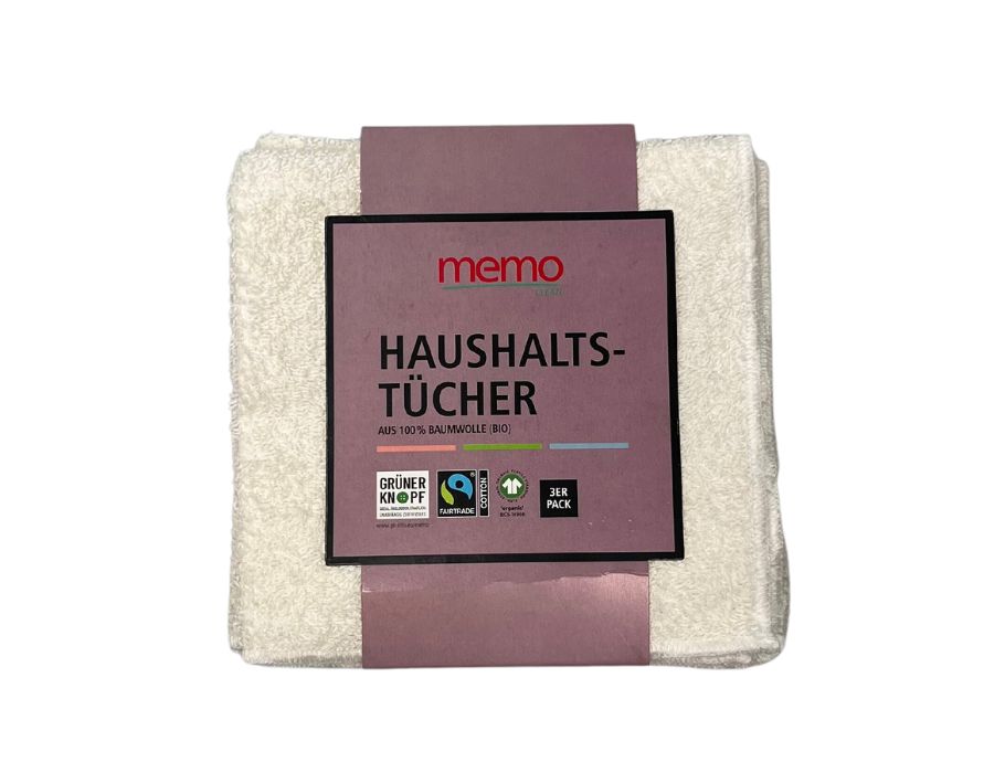 Memo - Huishouddoekjes met kleurlabels - 3 stuks