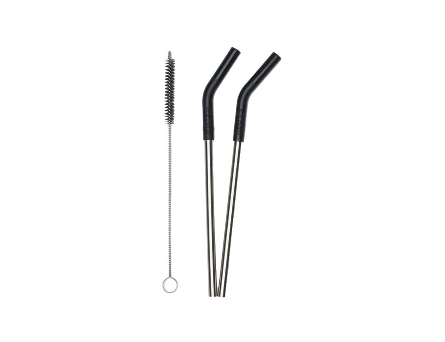 Klean Kanteen - Rietjes - RVS - Zwart - 2 Stuks met borsteltje