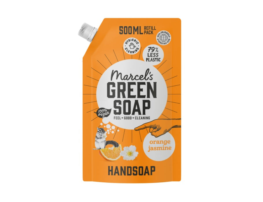 Marcel's Green Soap - Refill Handzeep - Sinaasappel & Jasmijn - 500ml