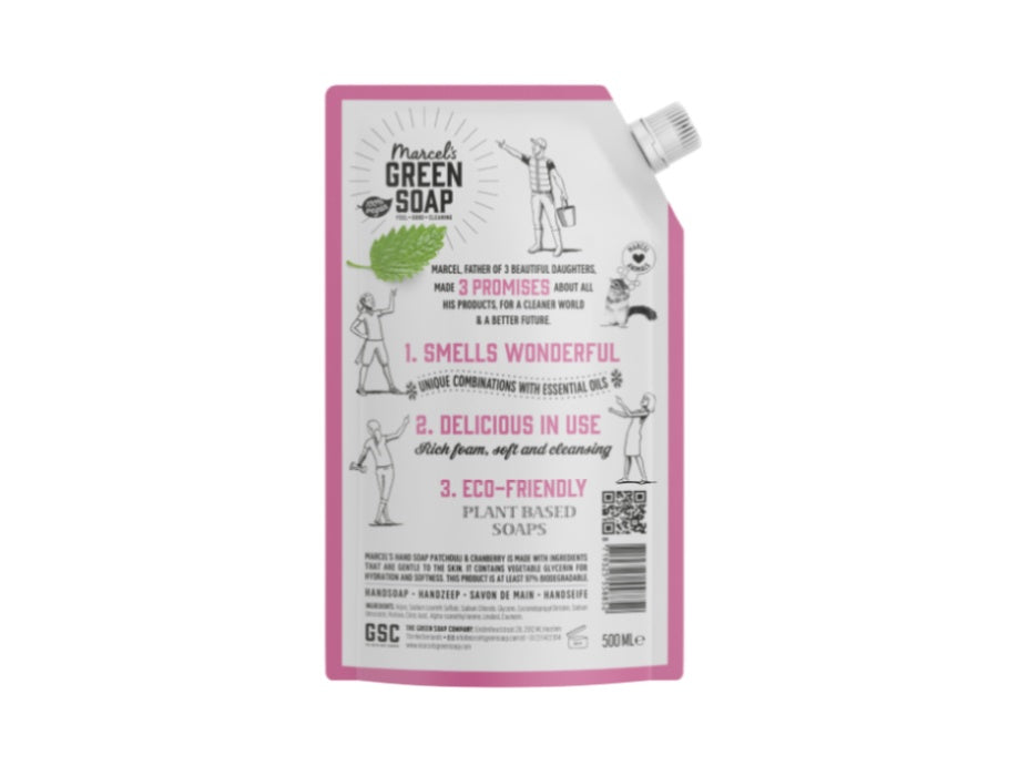 Marcel's Green Soap - Refill Handzeep - Patchouli & Cranberry - 500ml