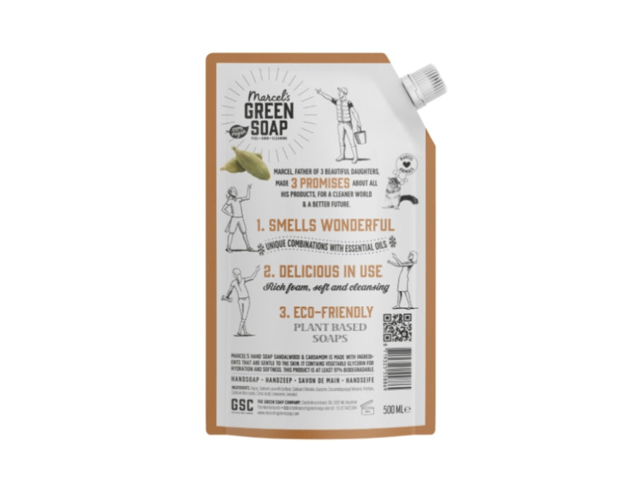 Marcel's Green Soap - Refill Handzeep - Sandelhout & Kardemom - 500ml