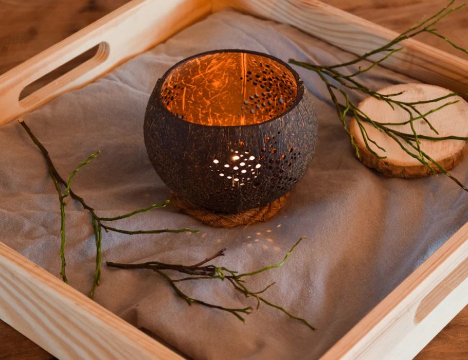 Namture - Kokosnoot Kaarsenhouder - Palmtree