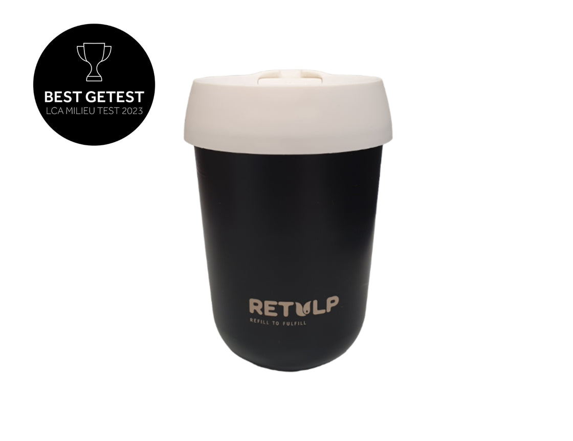 Retulp - Koffiebeker - Black - Chalk White