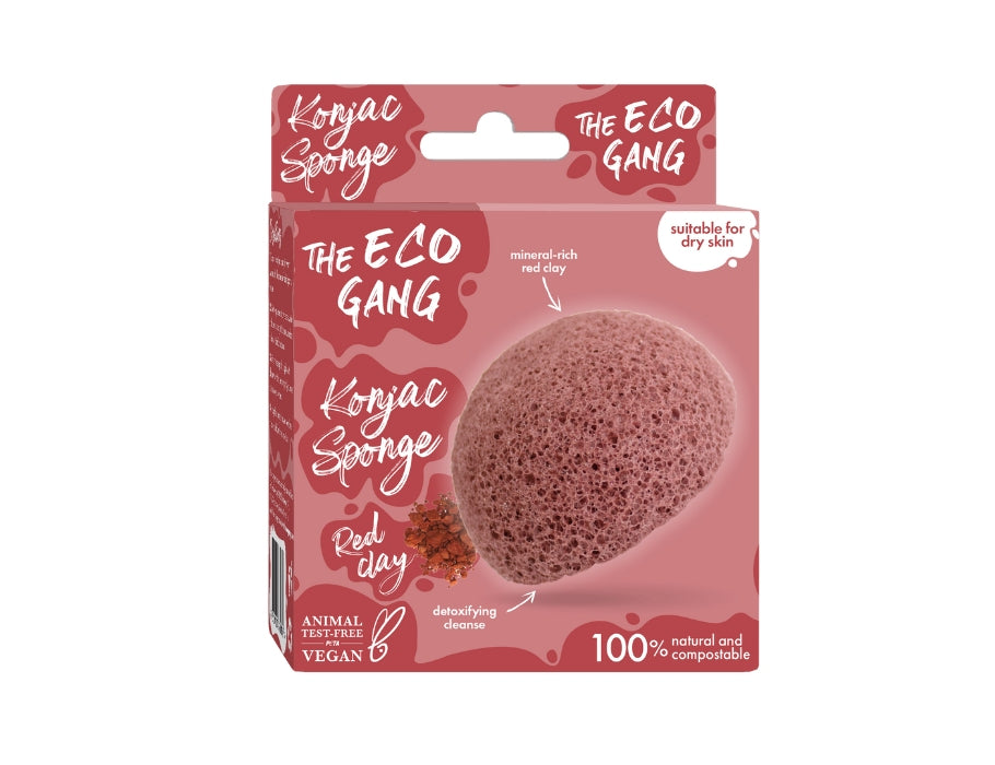 The Eco Gang - Konjac Spons - Rode Klei