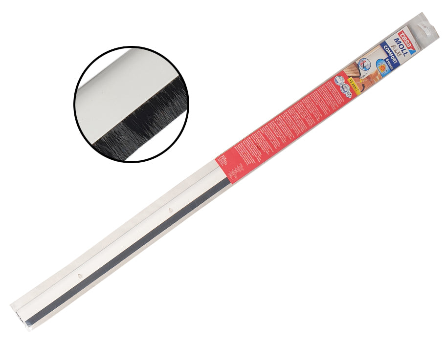Tesa - Deurborstel met veersysteem - 100 x 4 cm - wit