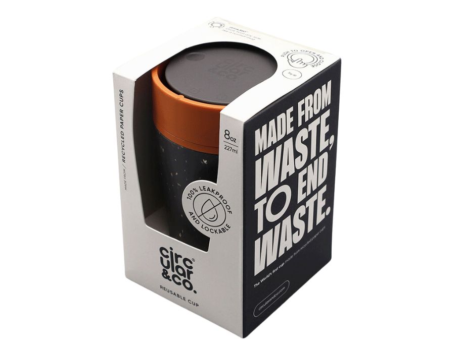 Circular&Co. - Koffiebeker - Circular Cup - Zwart/Oranje - 227 ml