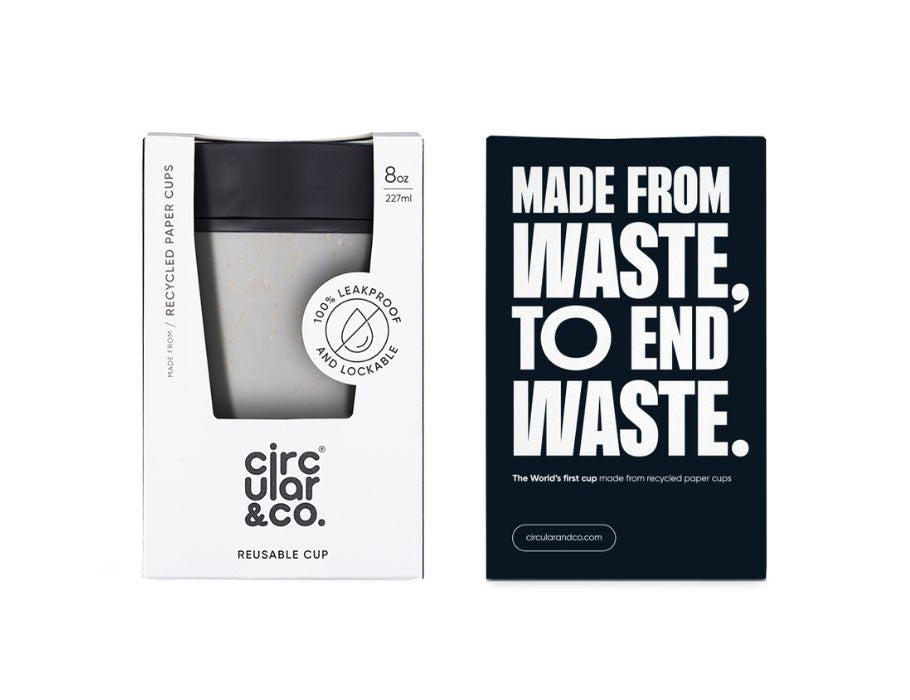 Circular&Co. - Koffiebeker - Circular Cup - Grijs/Zwart - 227 ml