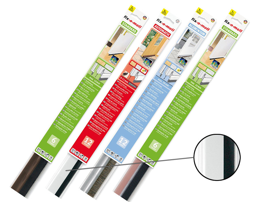 Fix-o-Moll - Deurborstel met veersysteem - 100 x 4,2 cm - wit