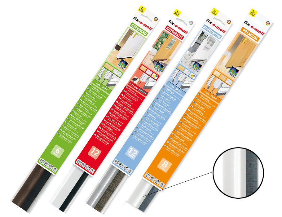 Fix-o-moll - Deurborstel Premium zelfklevend - 1m - wit