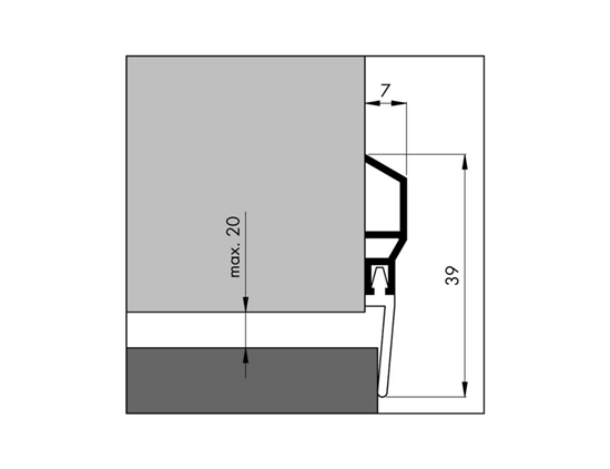 Ellen - Dorpel classic voordeur aluminium - 1m