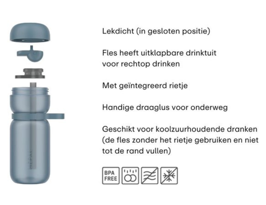 Mepal - Sportfles Flip - Graphite Black - 600ml