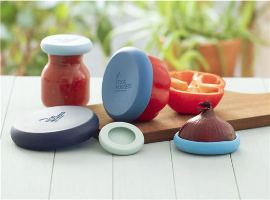 Food Huggers - Herbruikbare siliconen deksels - Blauwe Kleuren - 5 stuks