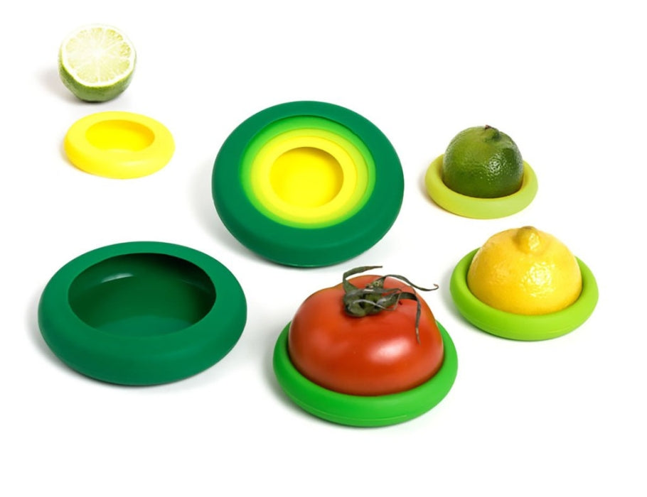 Food Huggers - Herbruikbare siliconen deksels - Groene Kleuren - 5 stuks