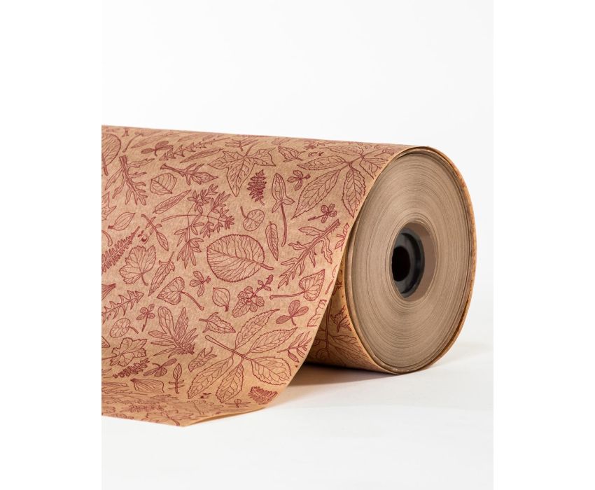 Compostella - Cadeaupapier op Rol - Blaadjes motief - 250m x 50cm