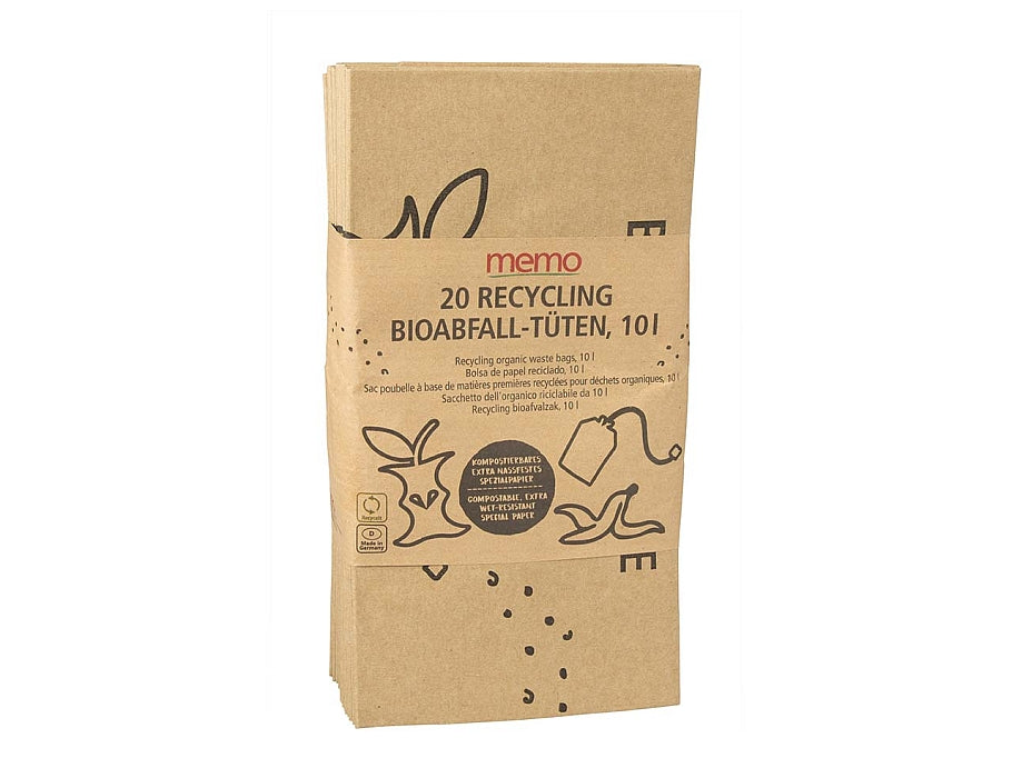 Memo - GFT zakken van Recycling Papier - 10l - 20 stuks