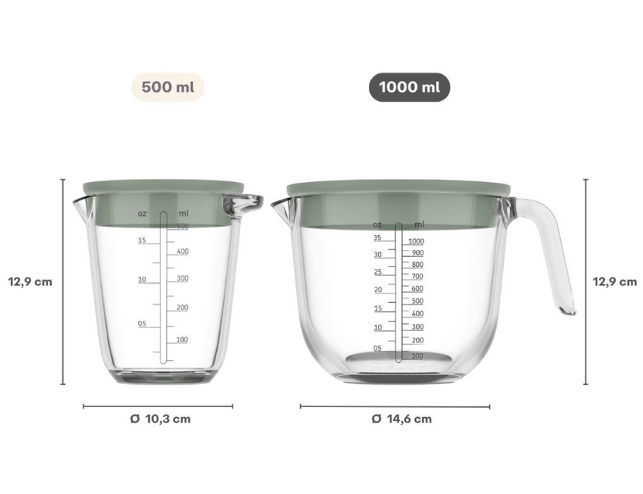 Mepal - Maatbeker Met Deksel - Chef It - Chalk - 1000ml