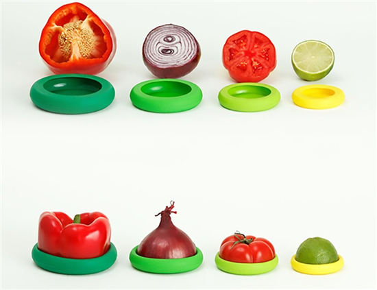 Food Huggers - Herbruikbare siliconen deksels - Groene Kleuren - 5 stuks