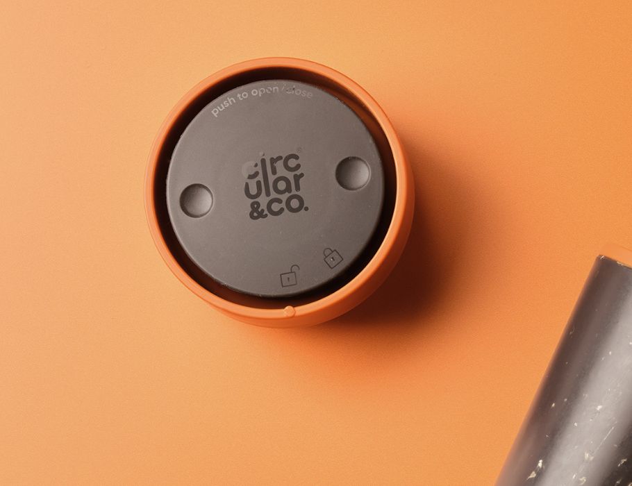 Circular&Co. - Koffiebeker - Circular Cup - Zwart/Oranje - 227 ml