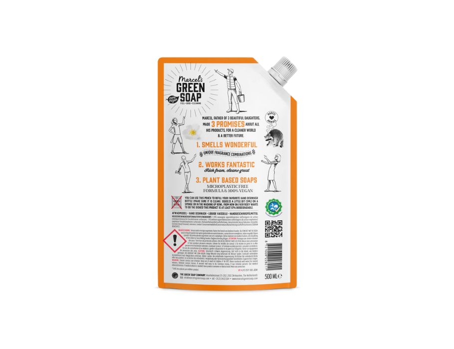 Marcel's Green Soap - Refill Afwasmiddel - Sinaasappel & Jasmijn - 500ML