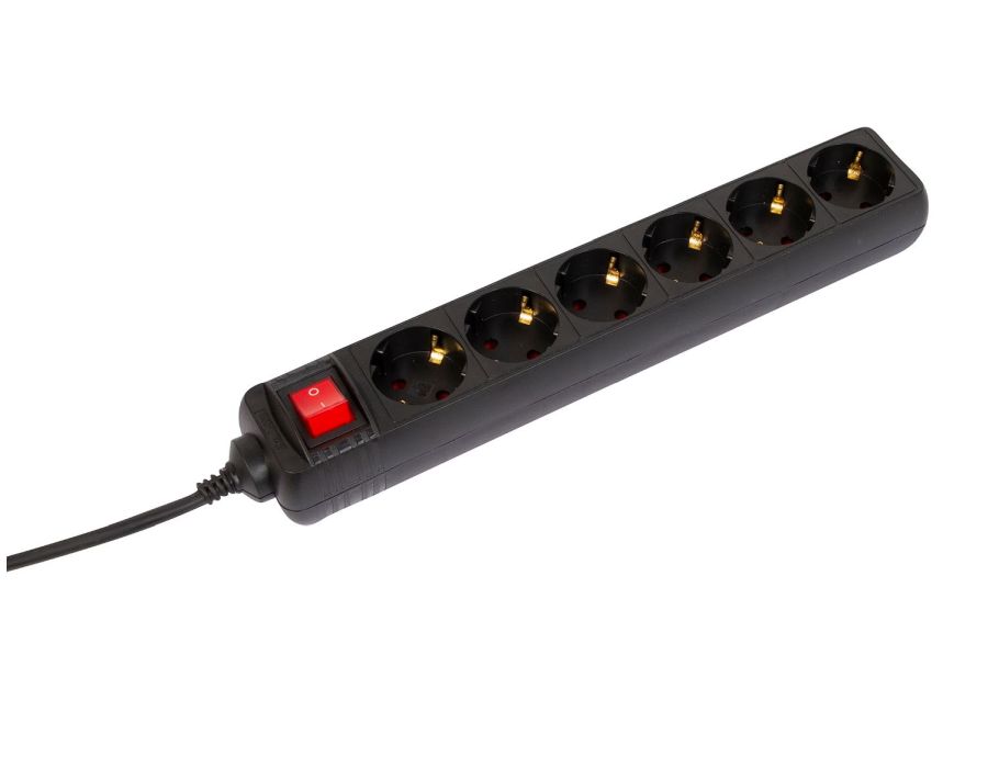 VB Extend - Stekkerdoos - 6 stopcontacten - zwart - 1.5 meter