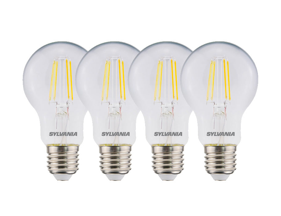 Sylvania - Ledlamp - E27 - 470 lm - bol - doorzichtig - 4 stuks
