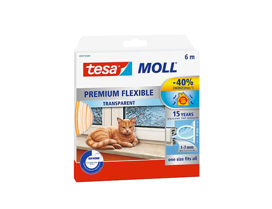 Tesa - Tochtband - O profiel - 6m x 1-7mm - transparant