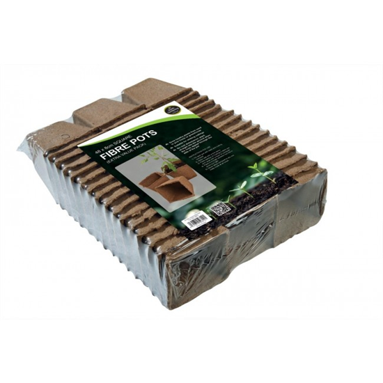 Garland - Kweekpotjes - vierkant - biologisch afbreekbaar - 48 stuks