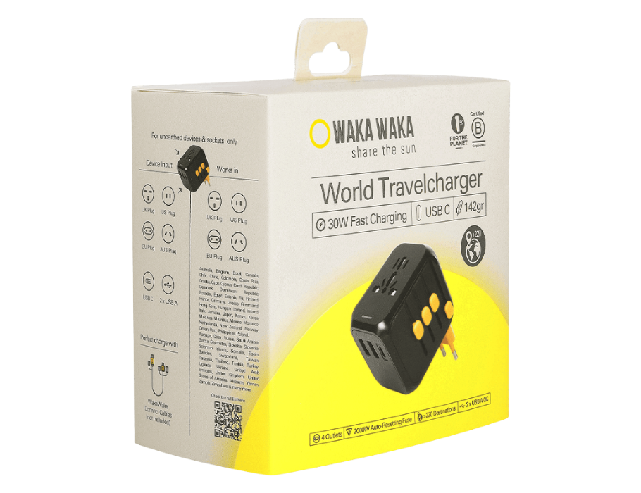 WakaWaka - Wereldstekker - 4 Uitgangen